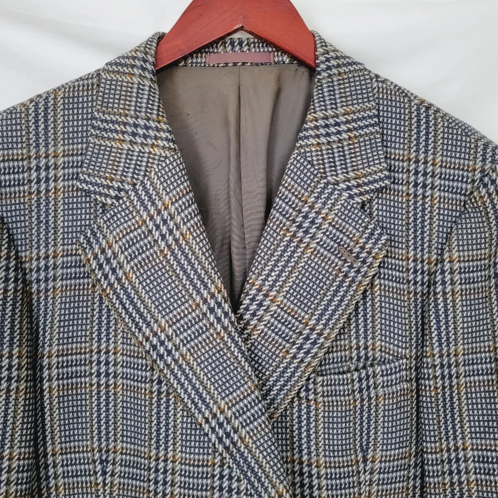 Burberrys' Cashmere Vintage Glen Plaid Men Jacket See Measurements